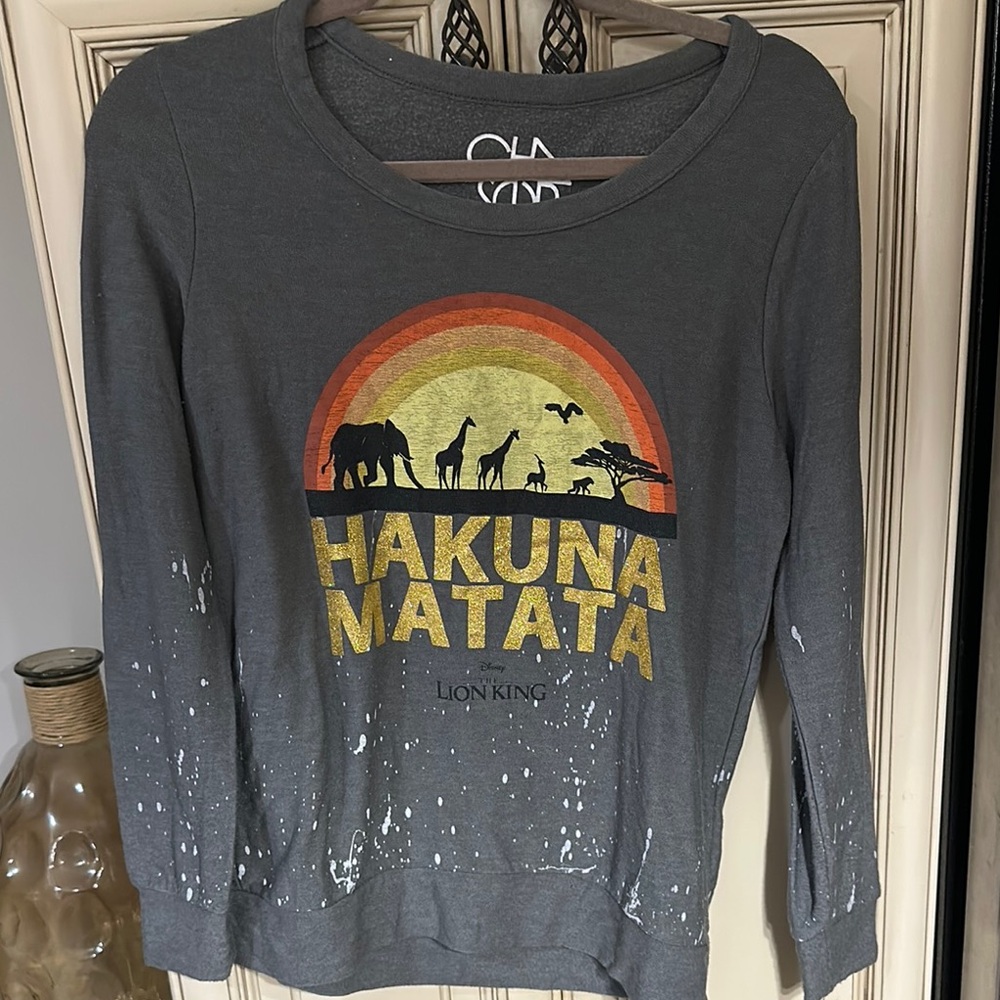Chaser Gray Graphic Sweatshirt with Hakuna Matata Design